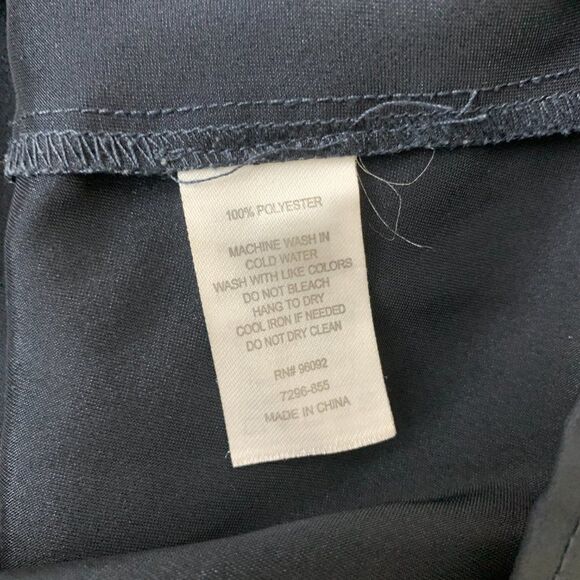 Parker Jacquard Satin Blouse Top Front Tie Black - Picture 7 of 10